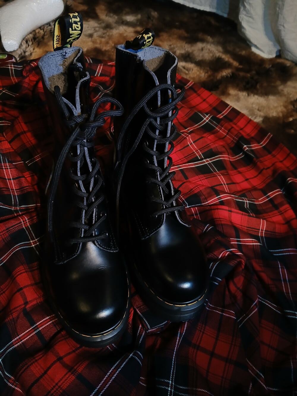 Dr. Martens Black Platform Lace-Up Zip Boots – Size EU 37